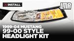 1999-2004 Mustang 99-00 Style Headlight Kit - Install & Review